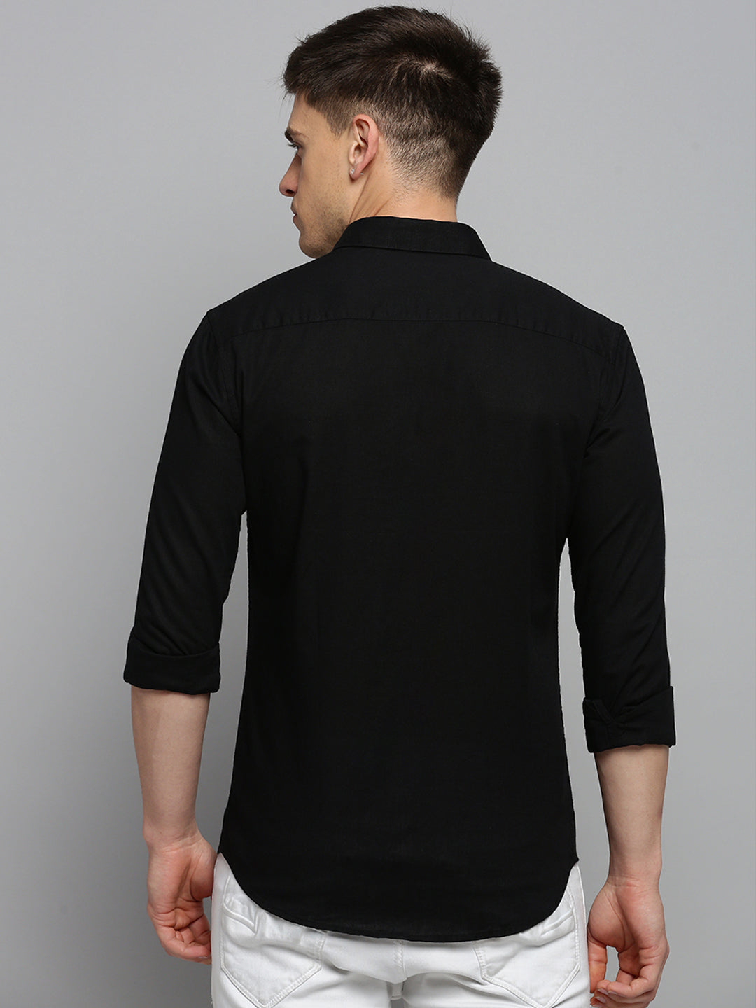 Men Black Solid Formal Shirt