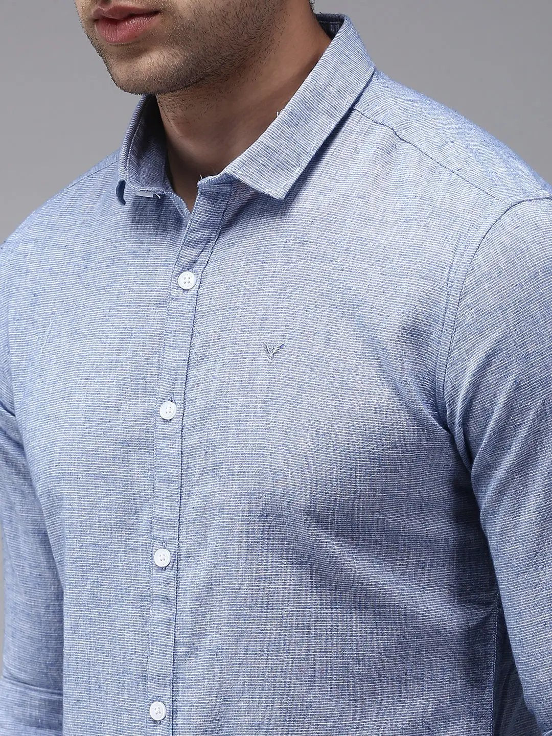 Men's Blue Classic Cotton Casual Shirt