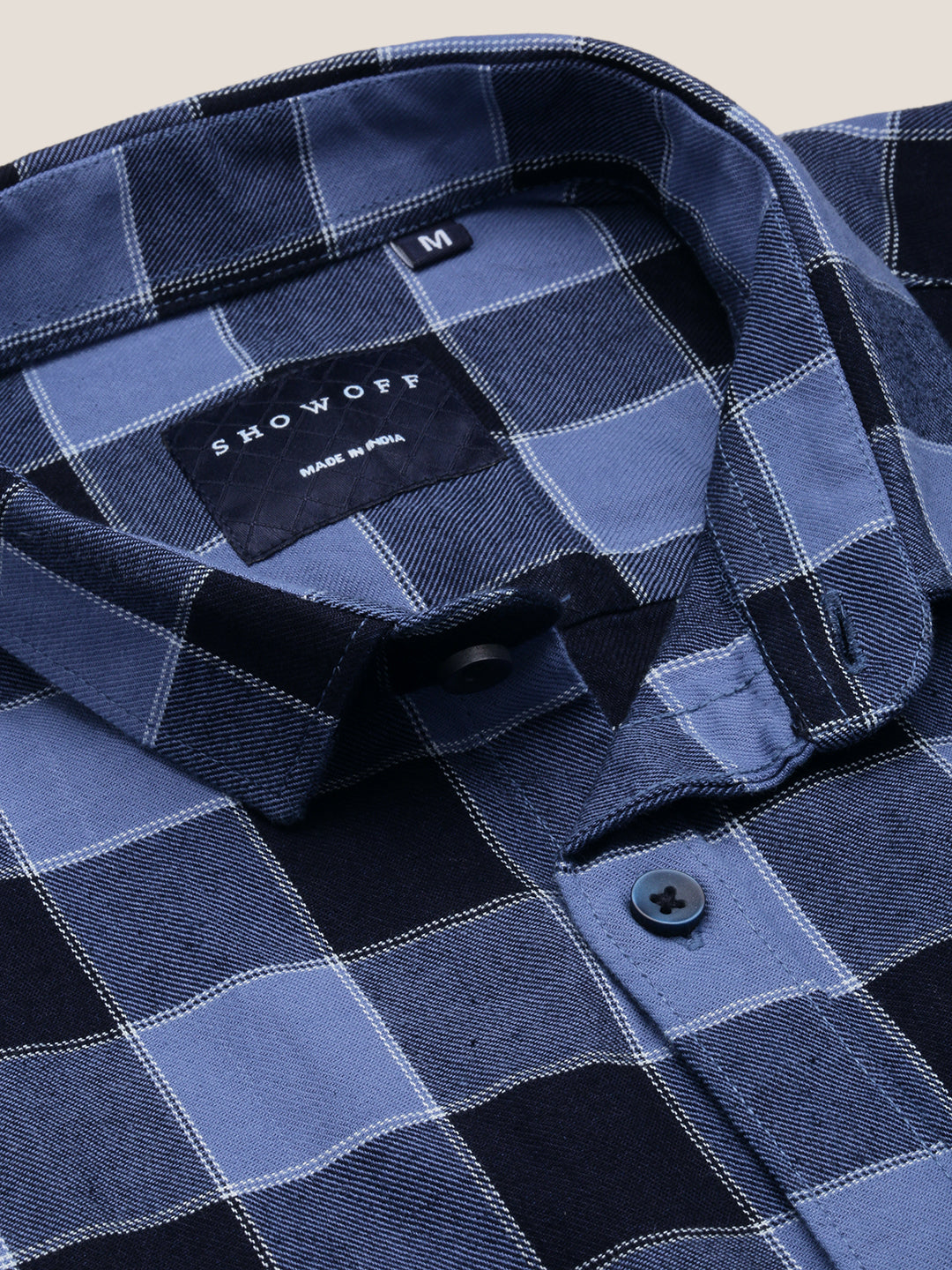 Men Blue Checked Casual Shirt