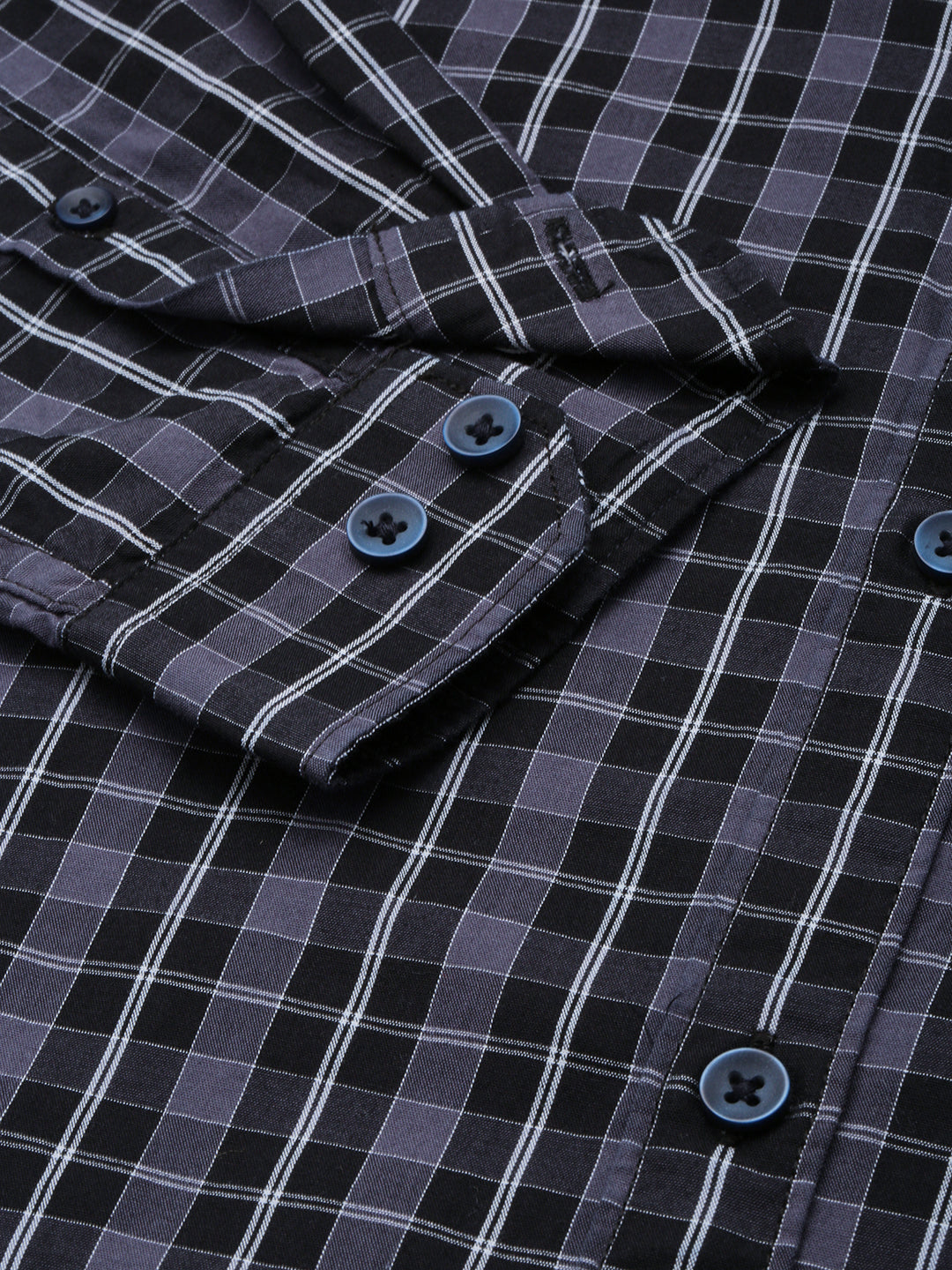 Men Black Checked Casual Shirt