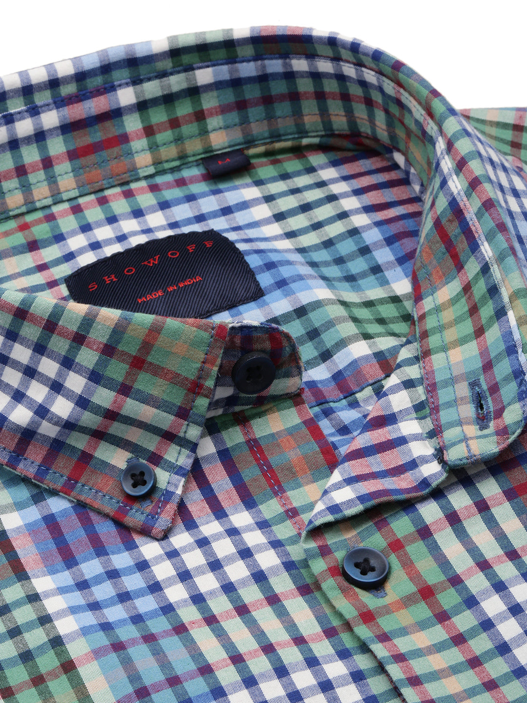 Men Blue Checked Casual Shirt