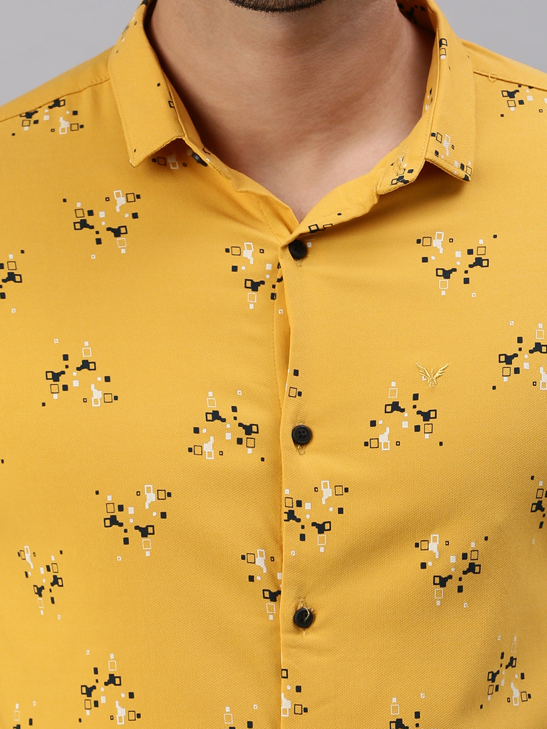 Men Yellow Printed Casual Shirt