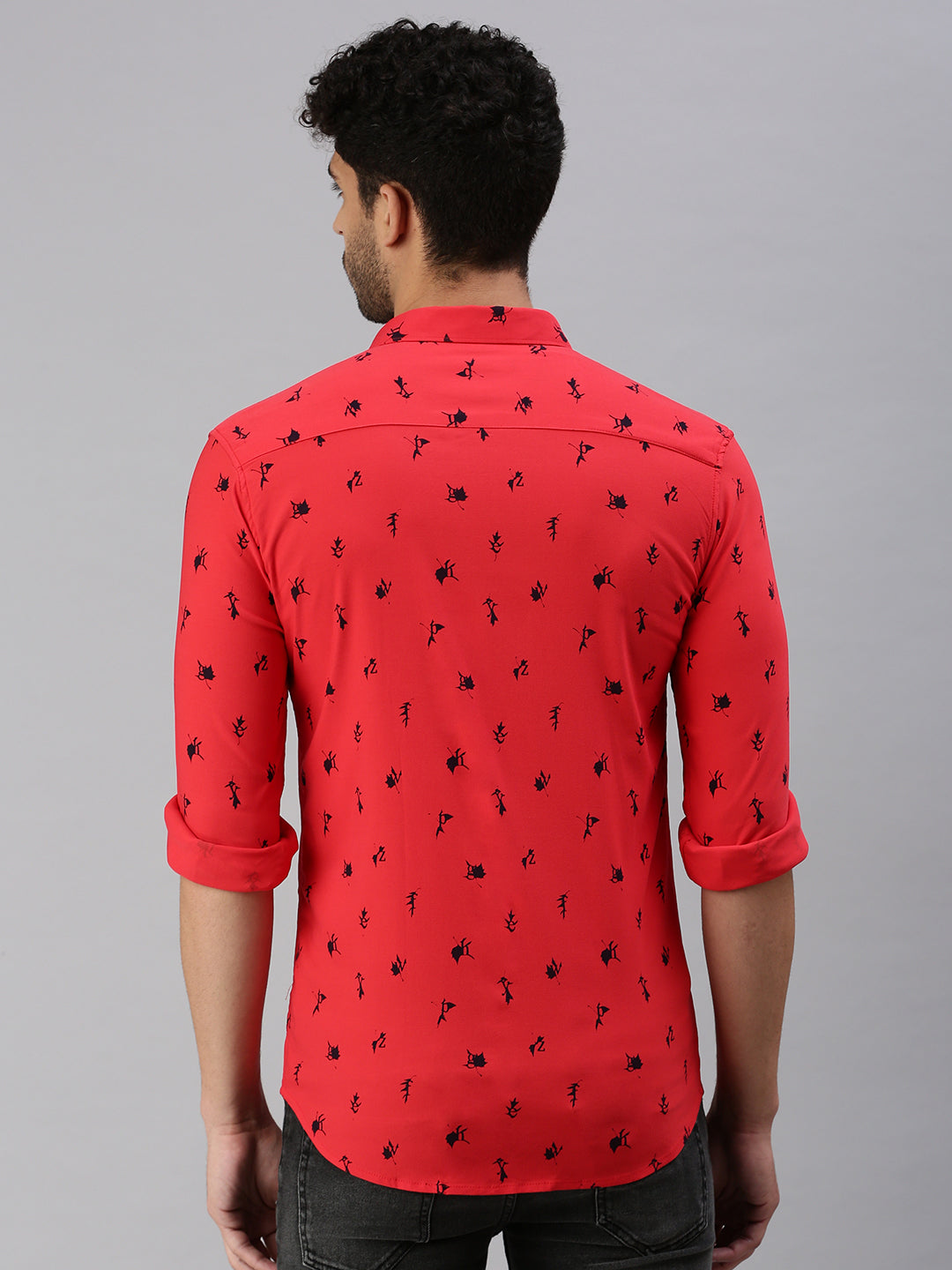 Men Red Printed Casual Shirt