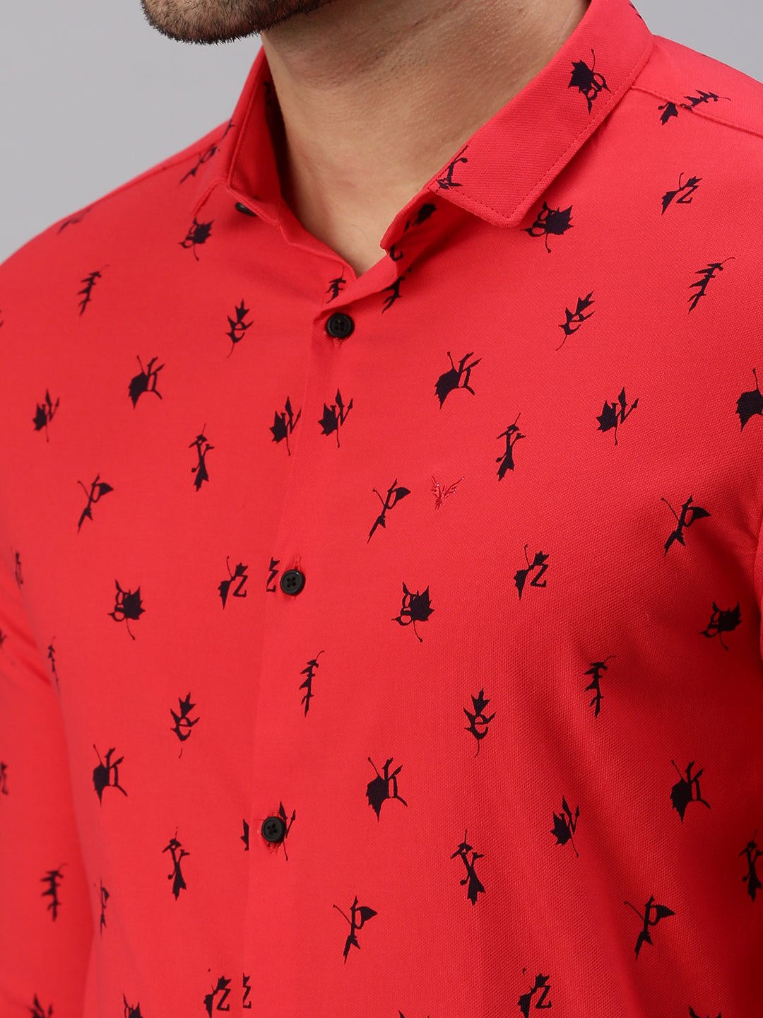 Men Red Printed Casual Shirt