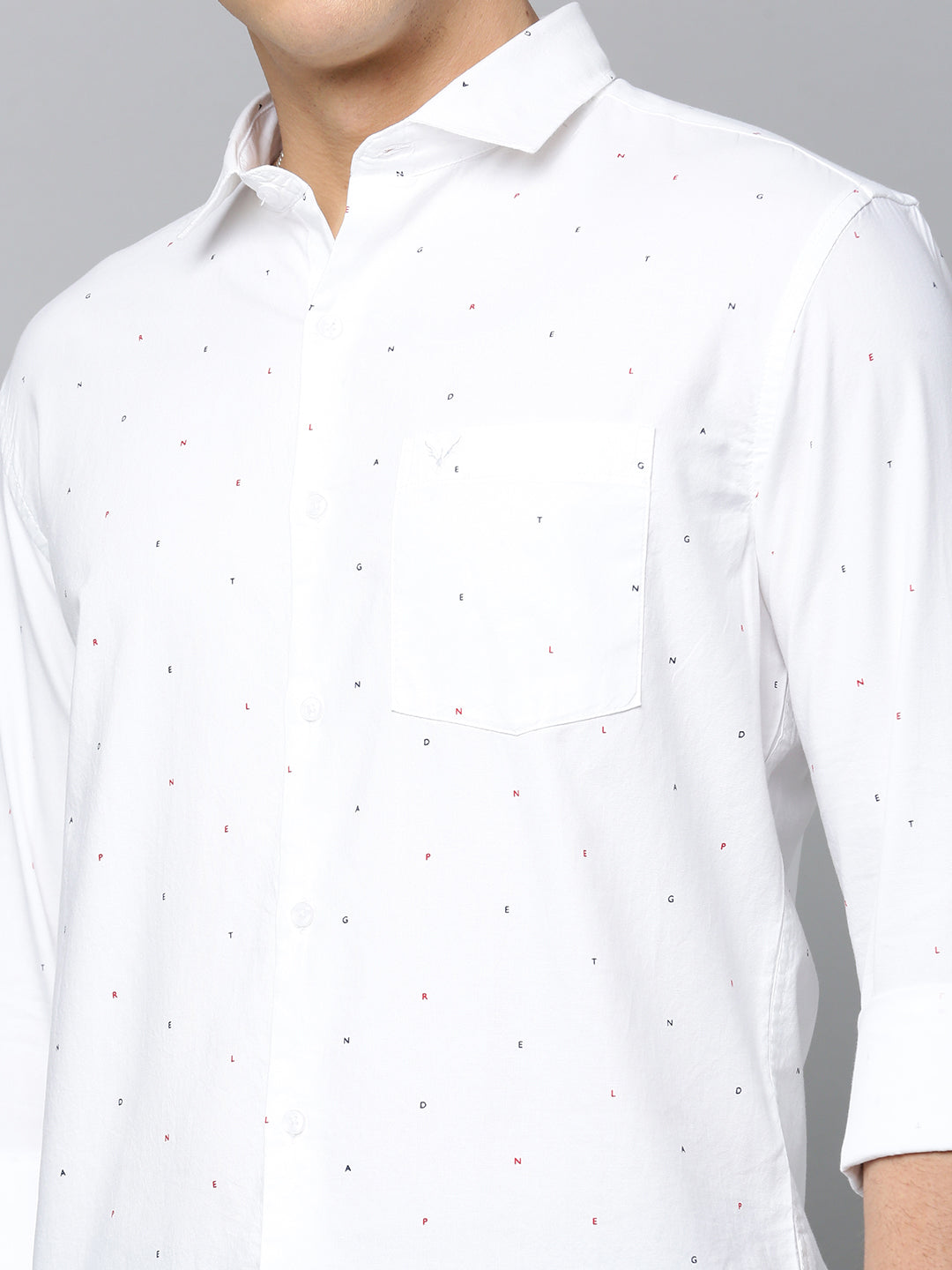 Men White Printed Casual Shirt