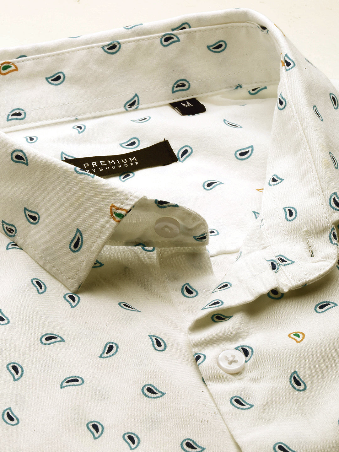 Men White Printed Casual Shirt