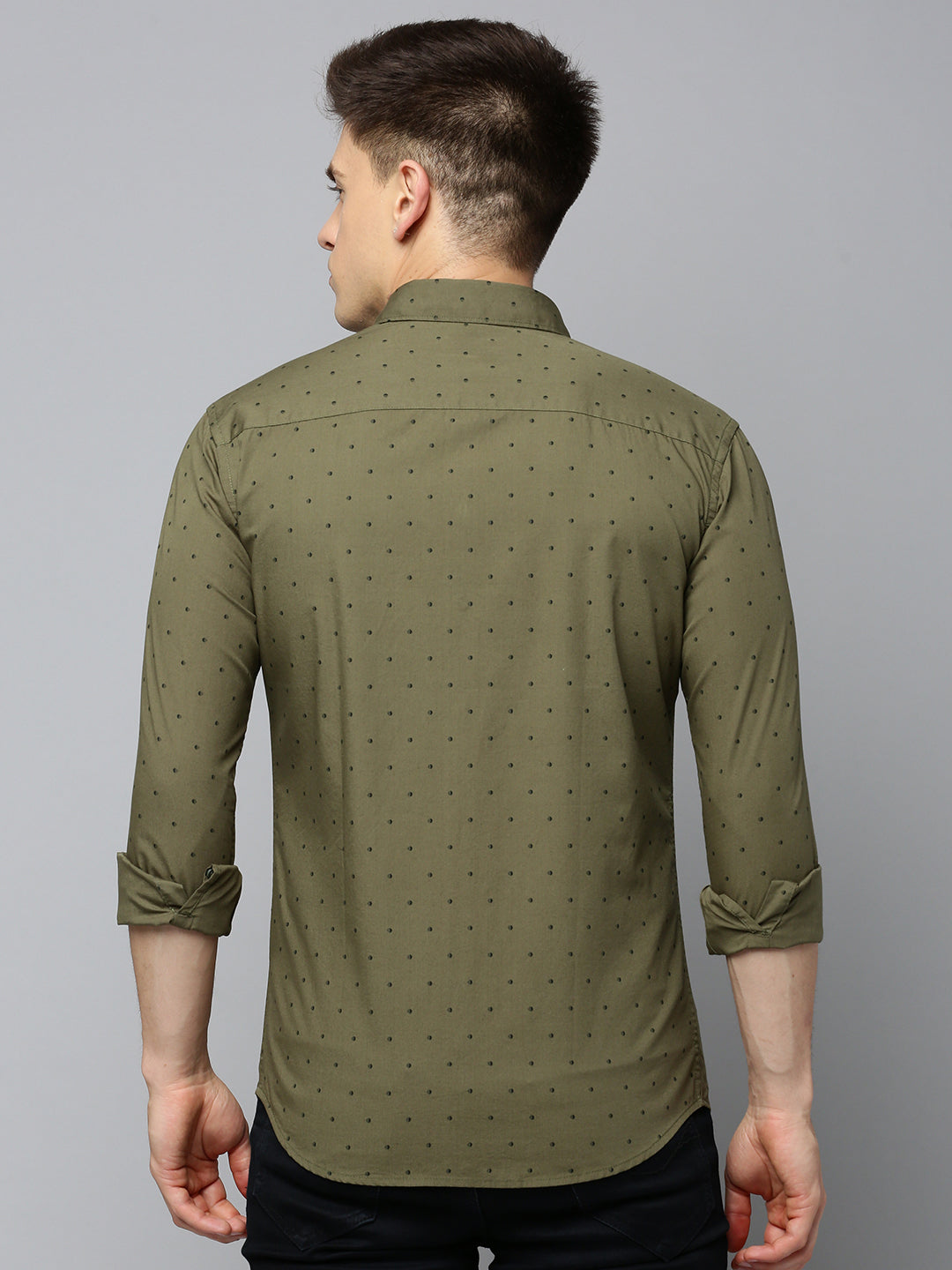 Men Green Printed Casual Shirt