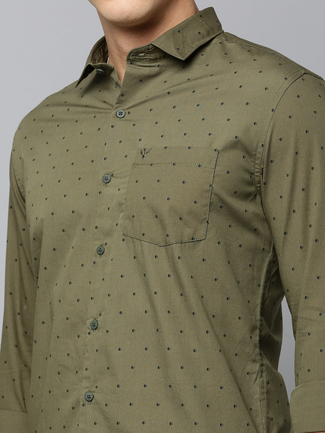 Men Green Printed Casual Shirt