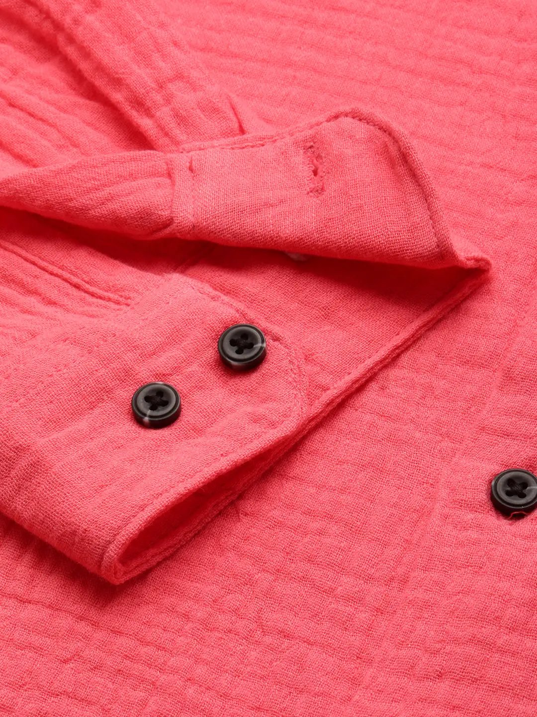 Men's Pink Solid Casual Shirt