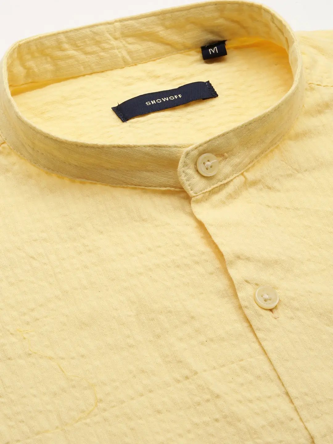 Men's Yellow Solid Casual Shirt