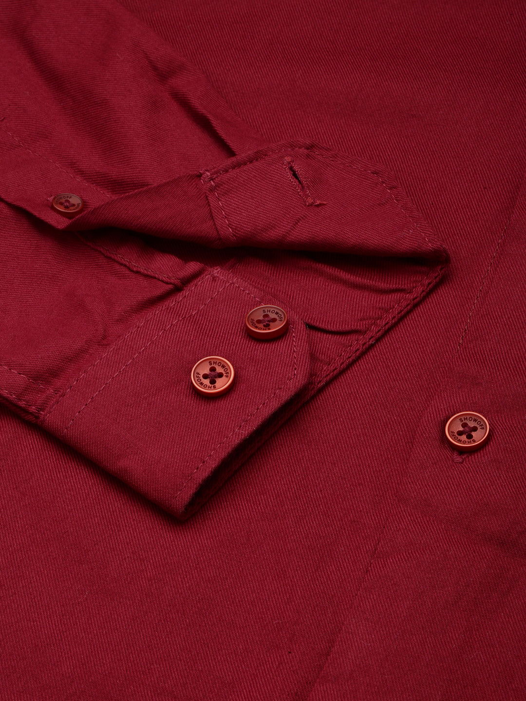 Men Maroon Solid Casual Shirt