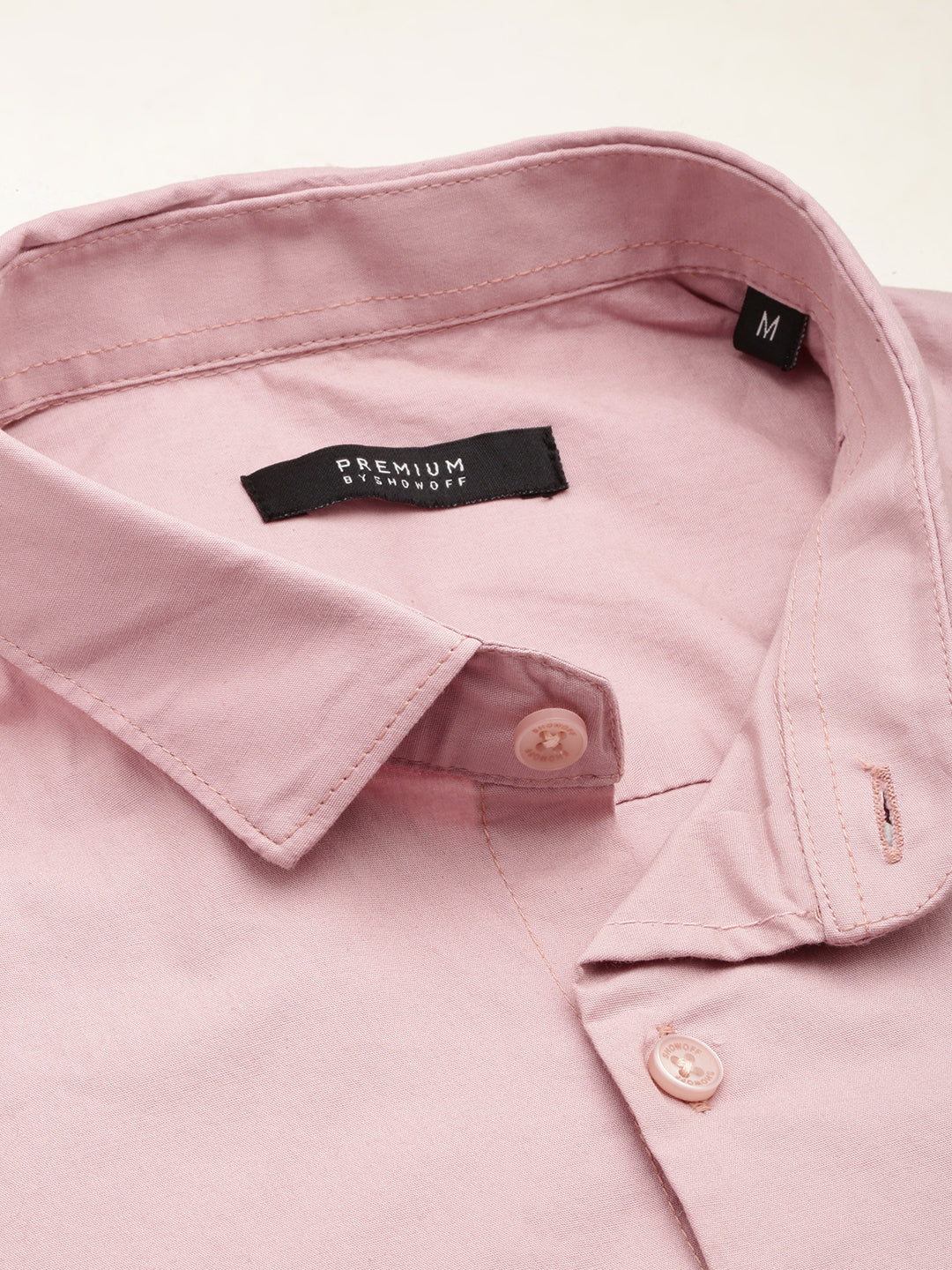 Men Pink Solid Casual Shirt