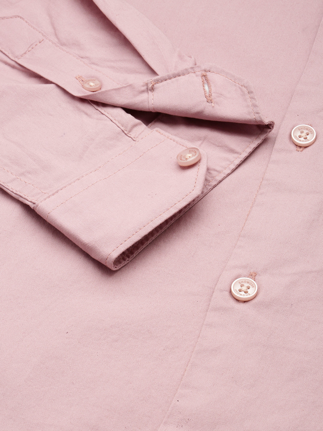 Men Pink Solid Casual Shirt