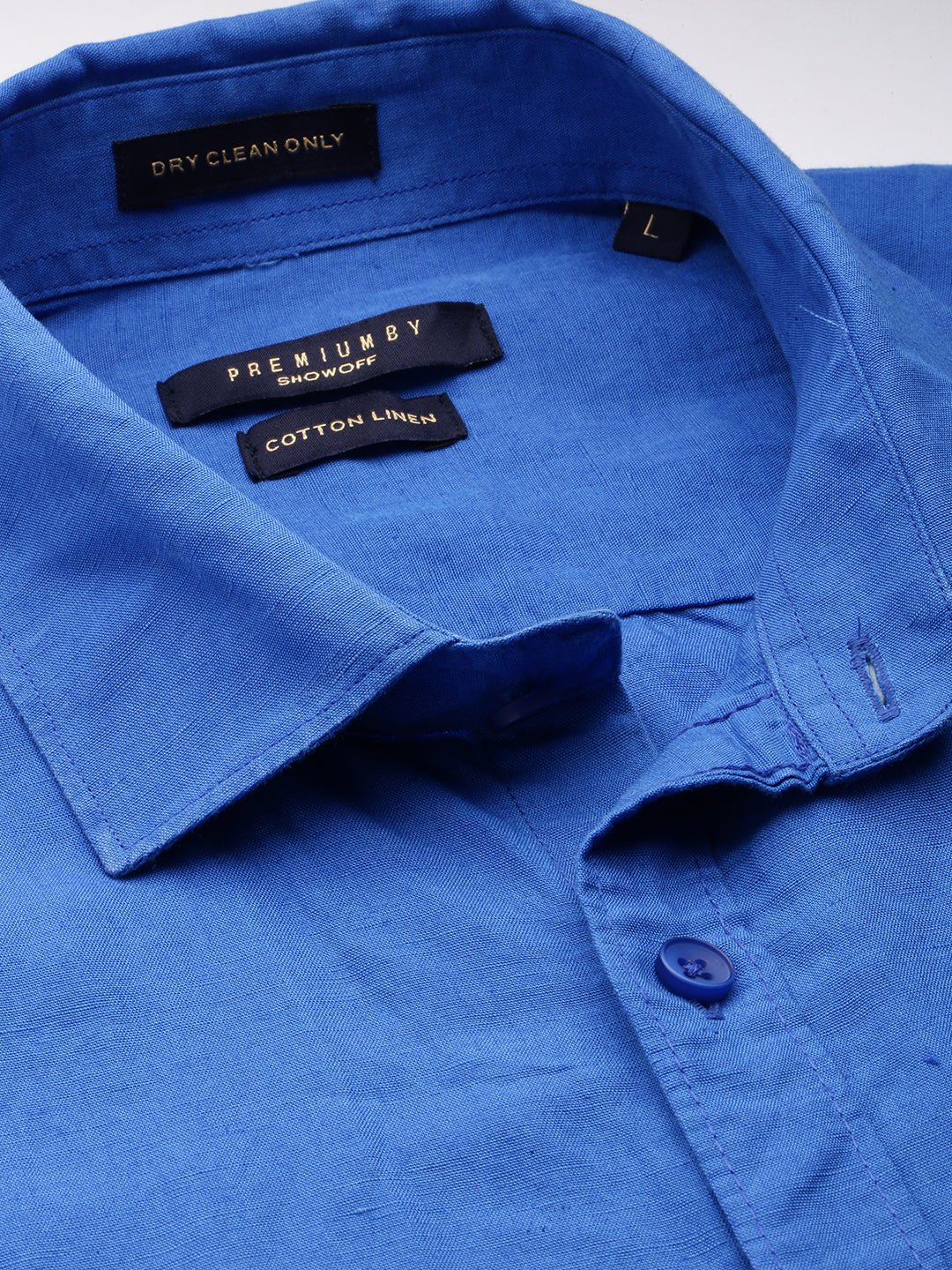 Men Blue Solid Casual Shirt