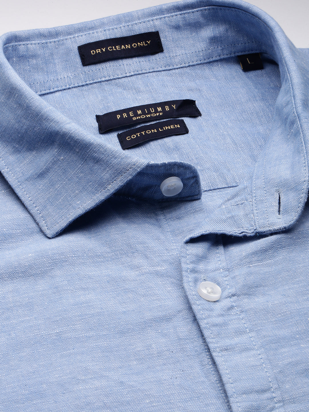 Men Blue Solid Casual Shirt