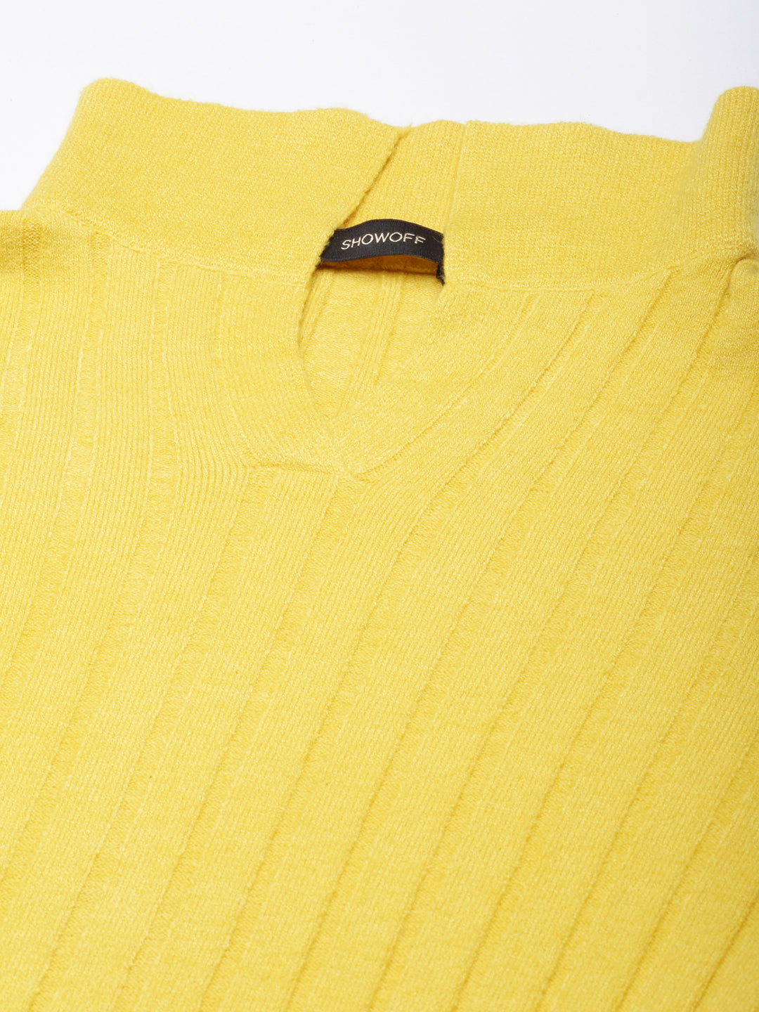 Women Yellow Solid Fitted Top