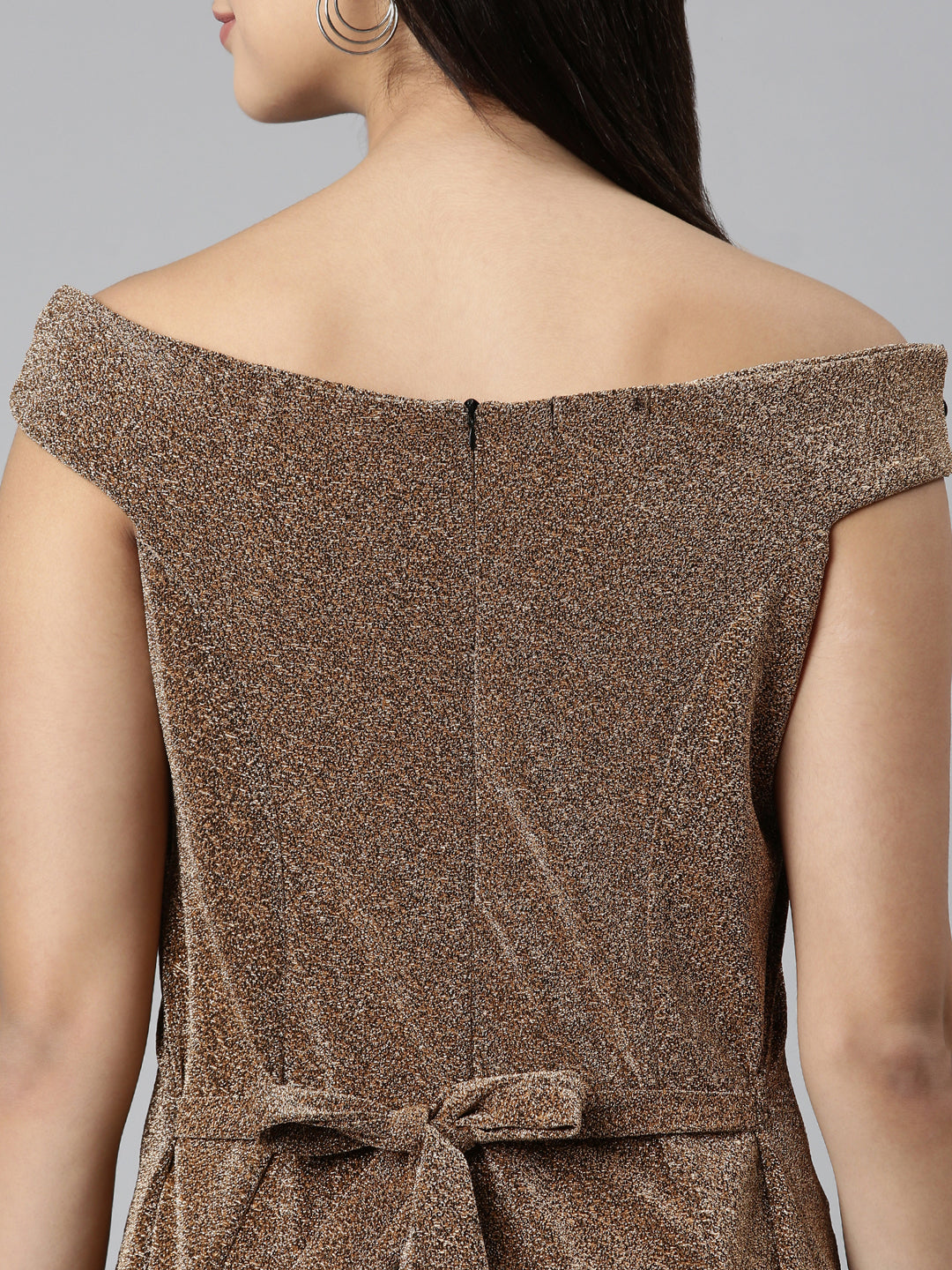 Women Brown Embellished A-Line Dress