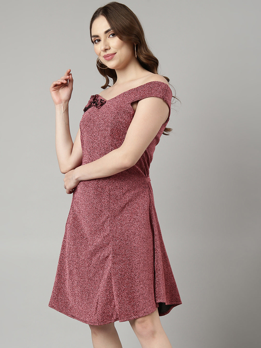 Women Pink Solid A-Line Dress