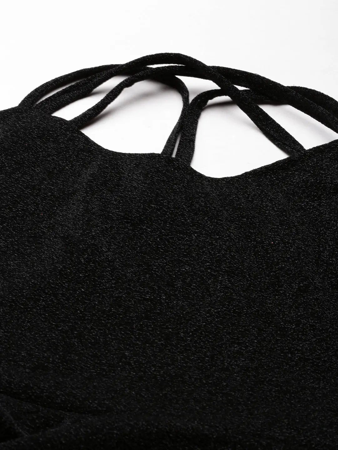 Women's Black Embellished A-Line Dress