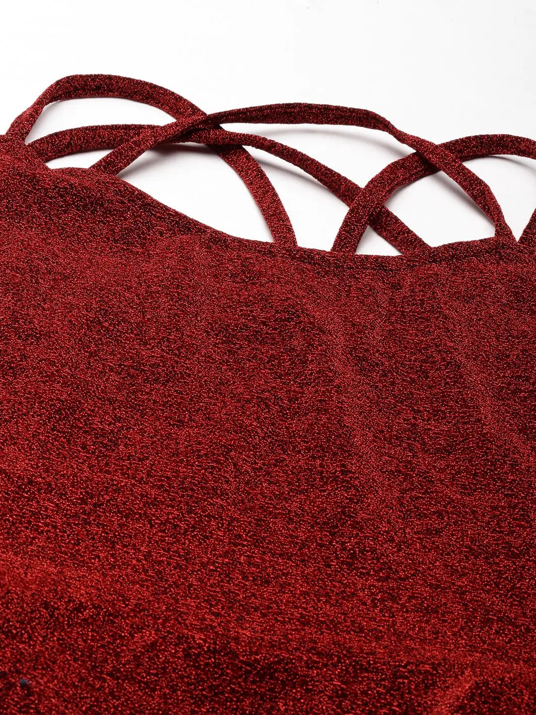 Women's Maroon Embellished A-Line Dress