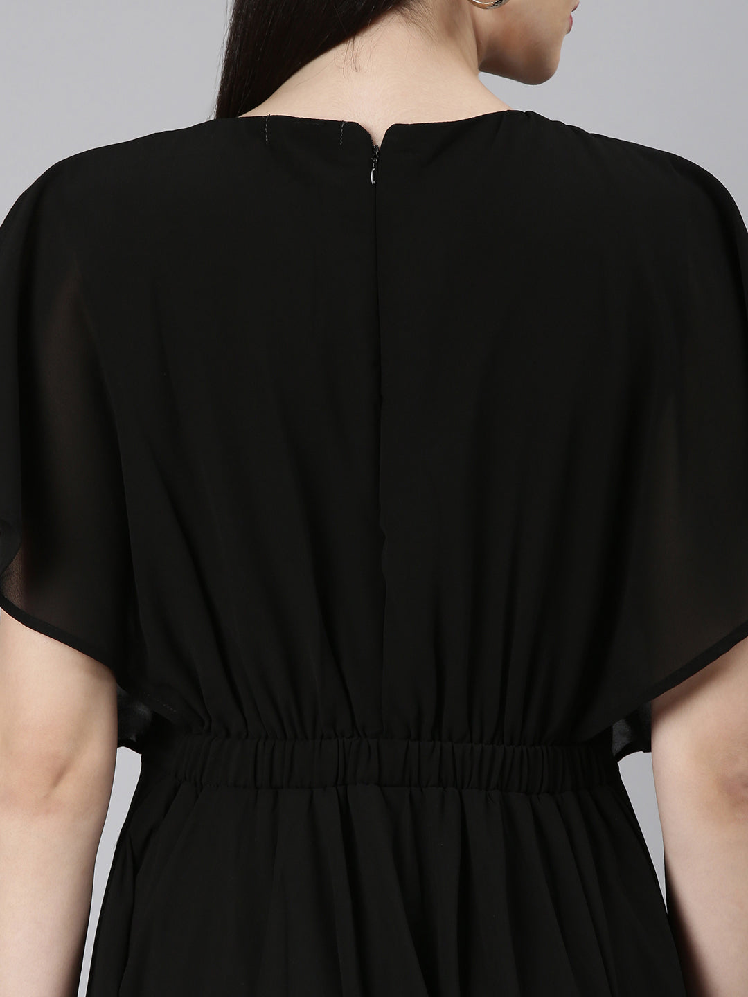 Women Black Solid Gown Dress