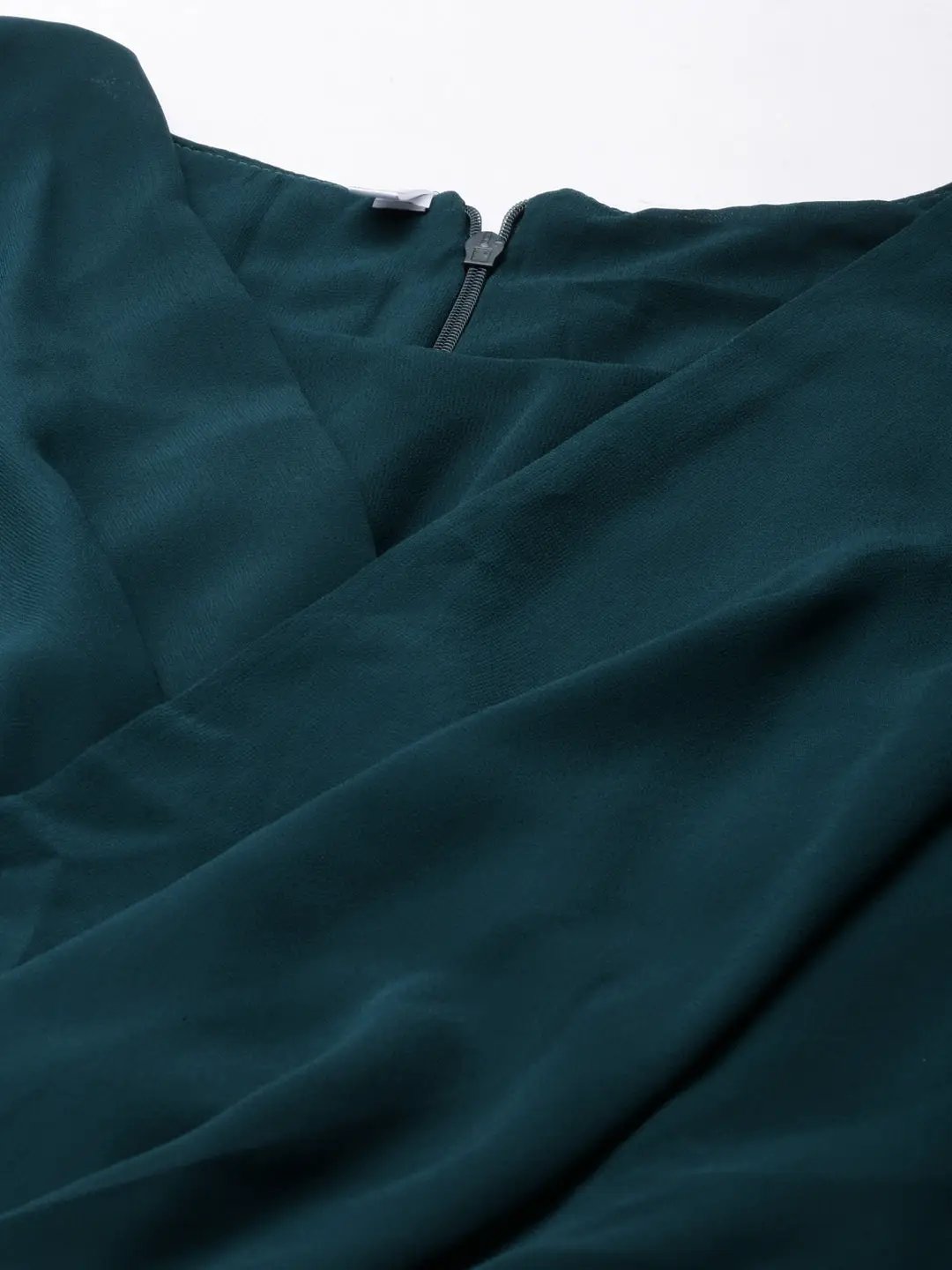 Women's Teal Solid Gown Dress