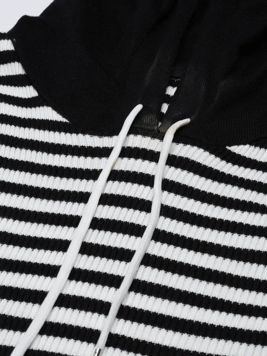 Women's Black Striped Sweatshirt