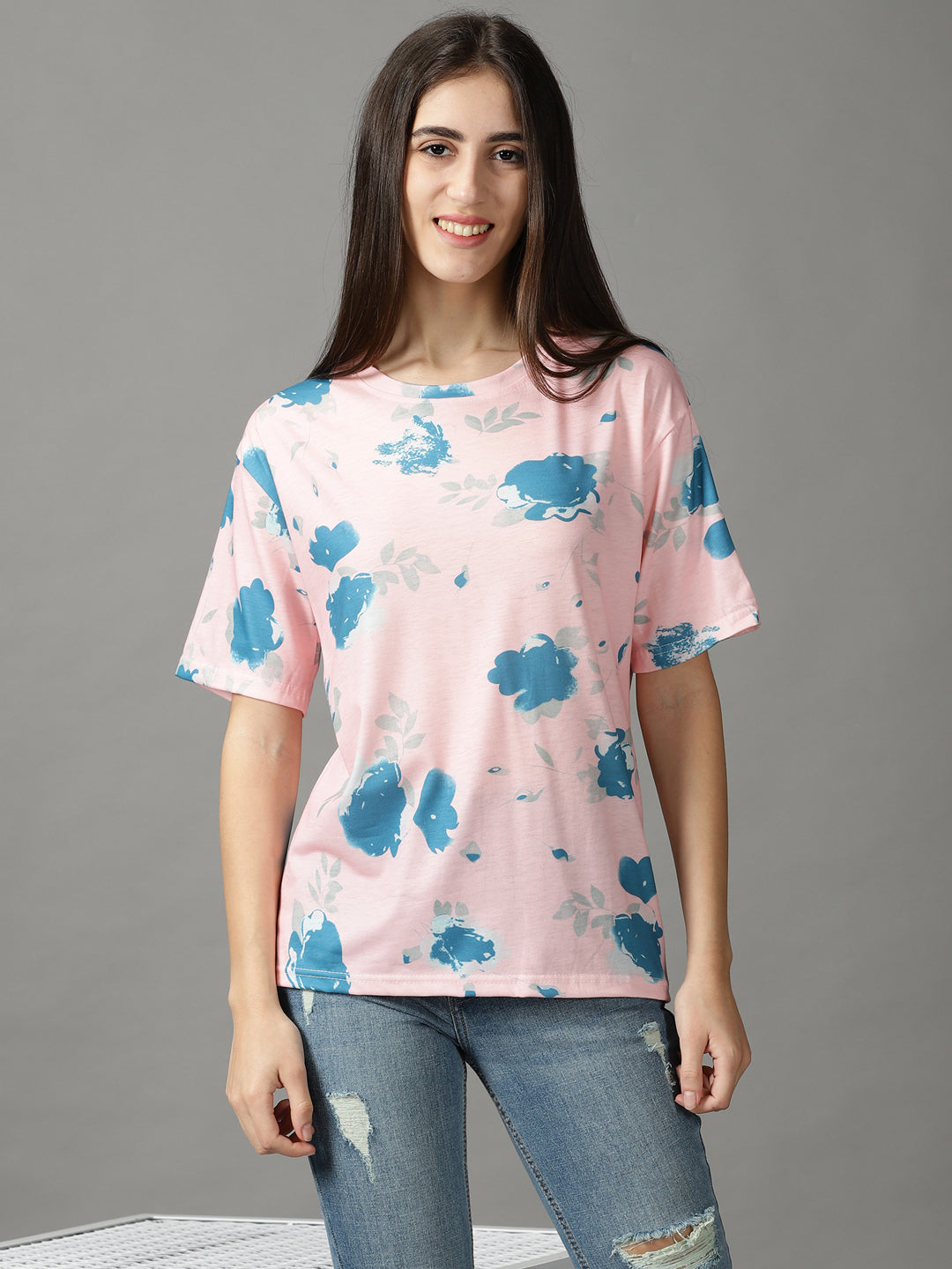 Women's Pink Printed Top