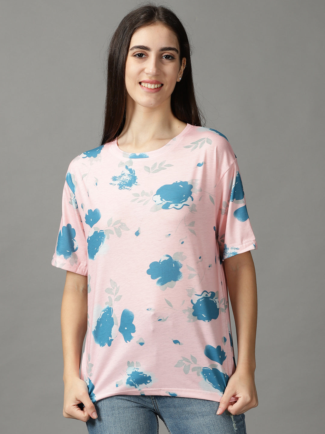 Women's Pink Printed Top