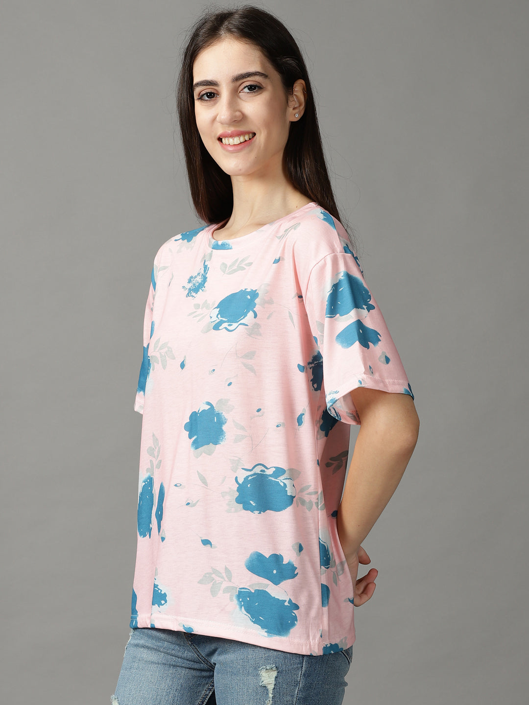 Women's Pink Printed Top