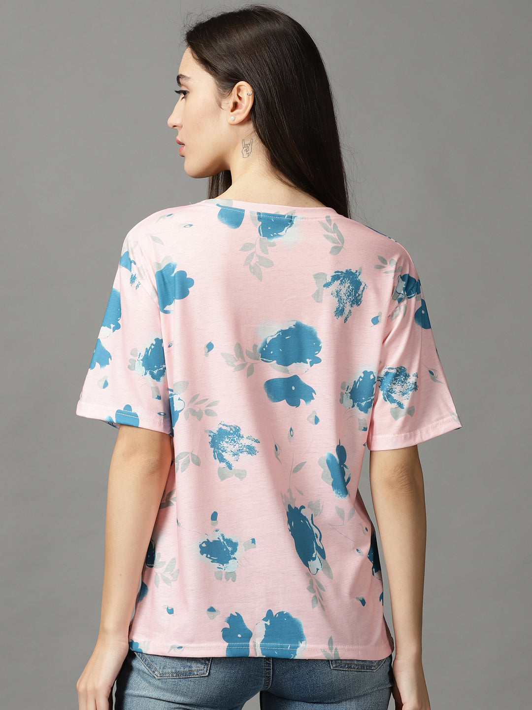 Women's Pink Printed Top