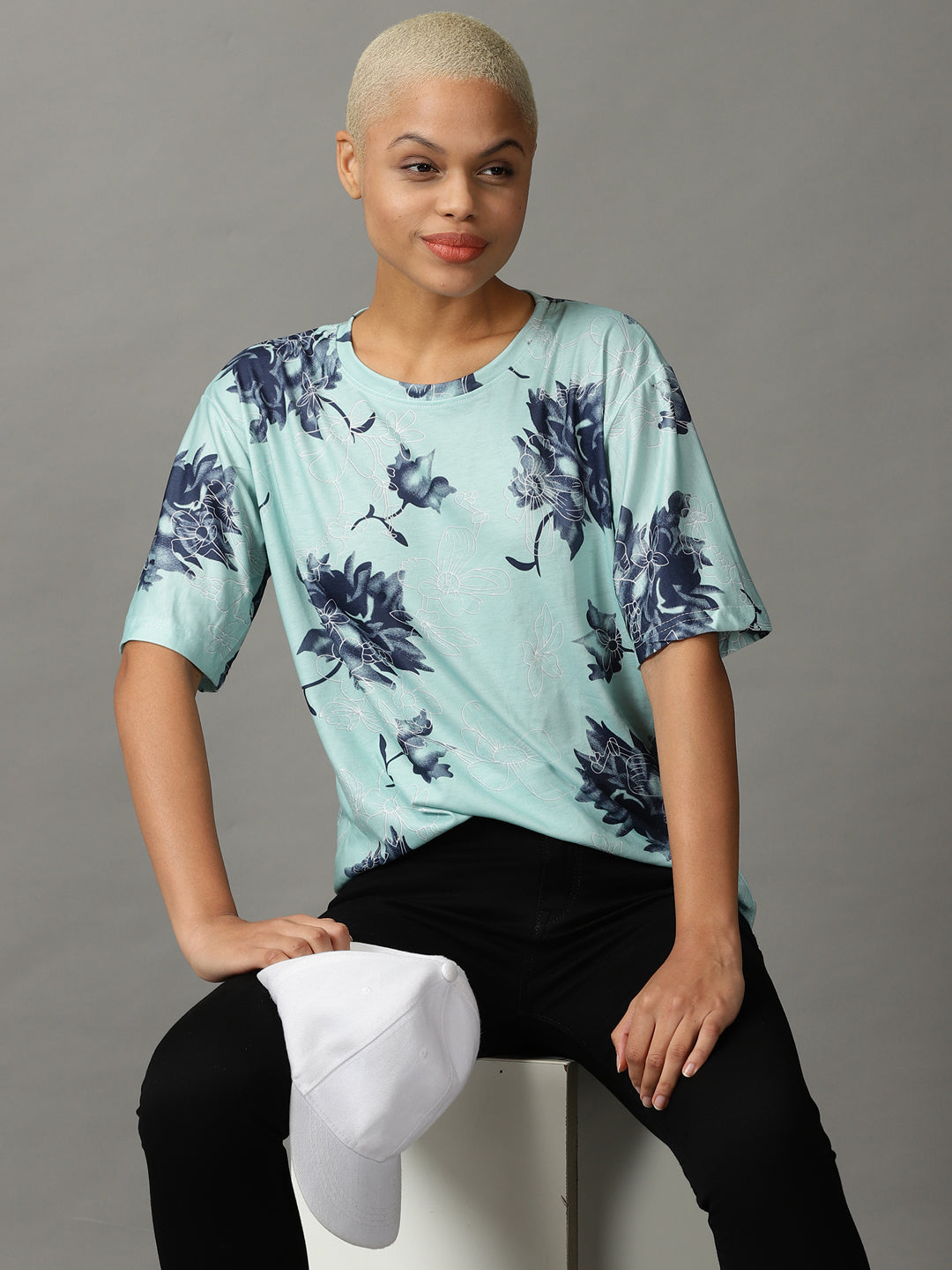 Women's Green Printed Top