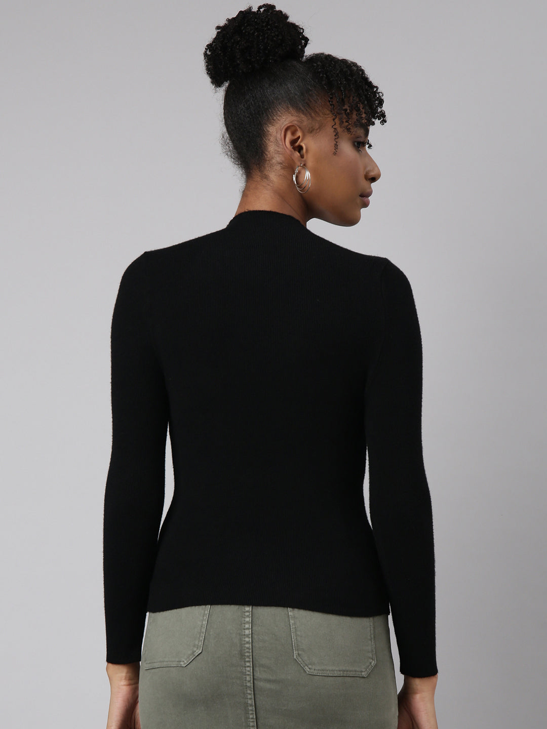 Women Black Solid Top