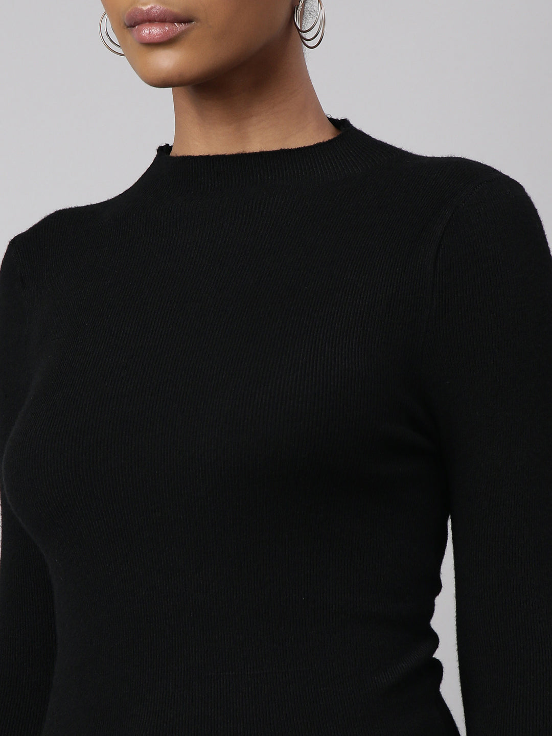 Women Black Solid Top