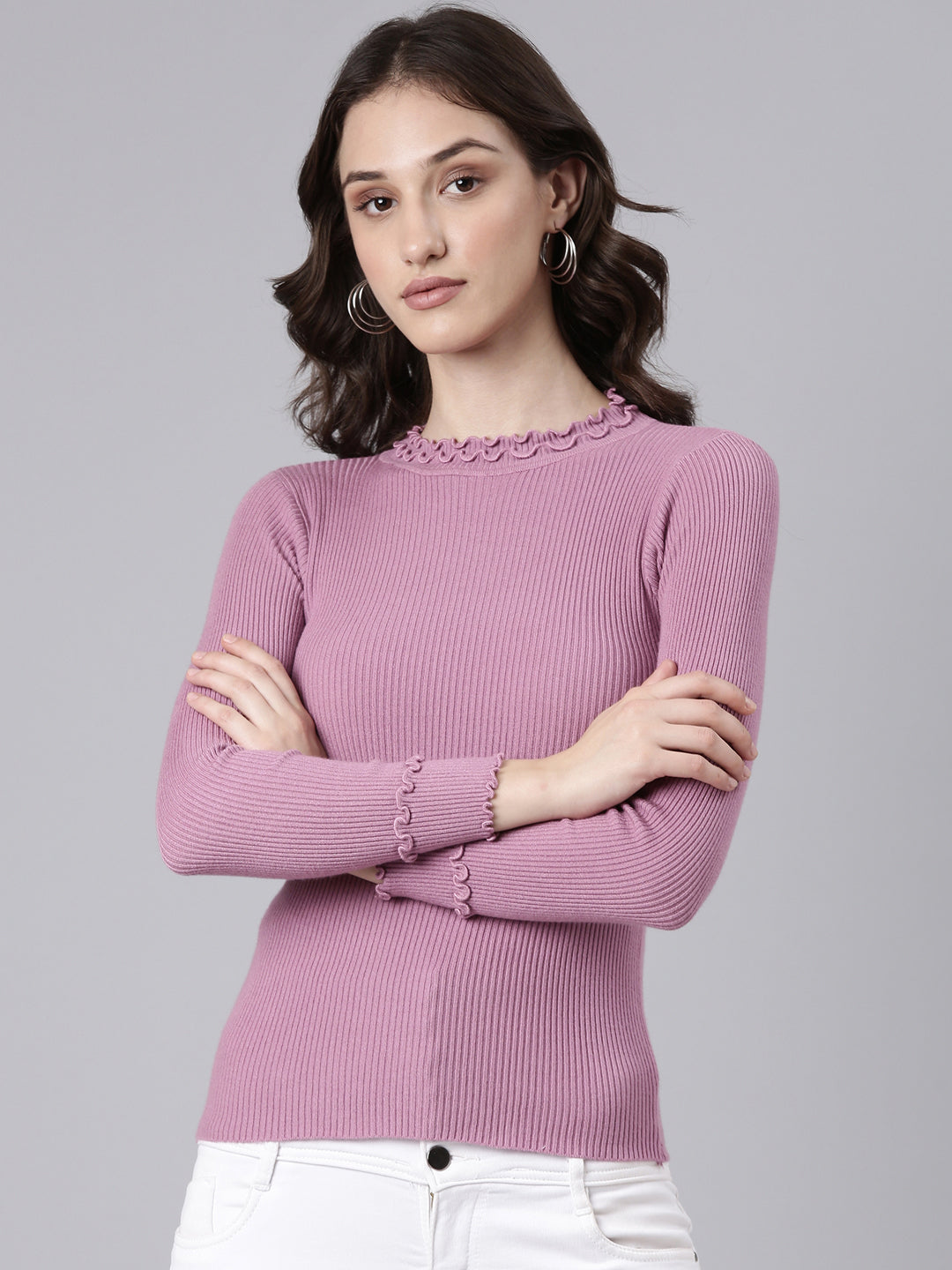 Women Mauve Solid Top