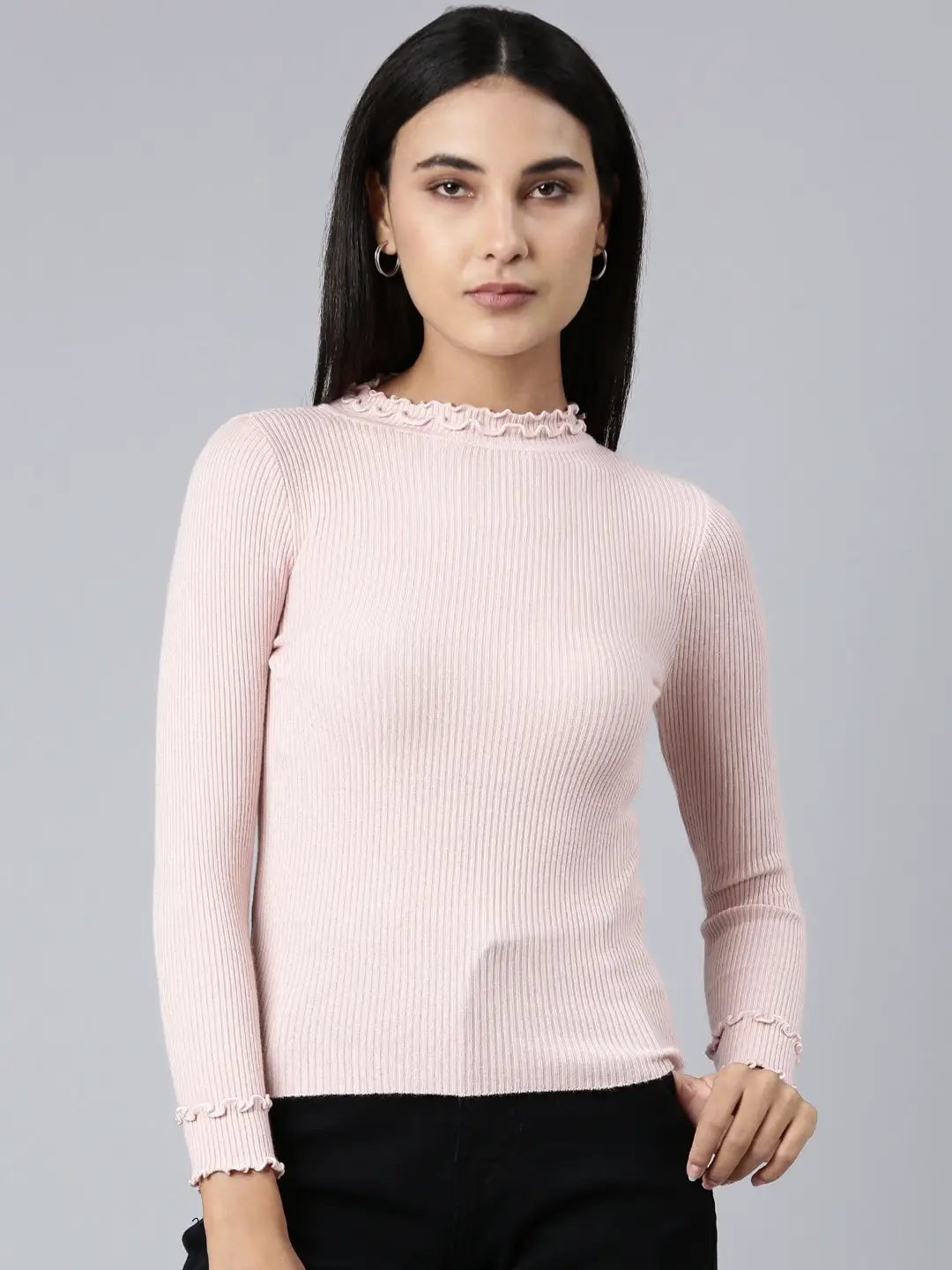 Women's Peach Solid Top