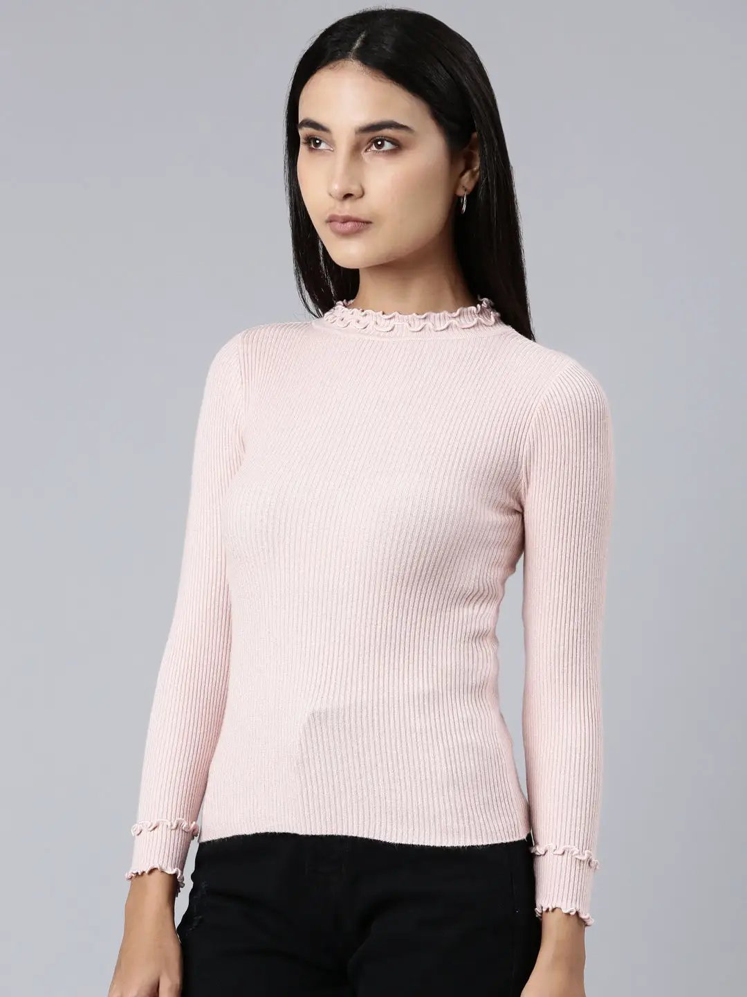 Women's Peach Solid Top