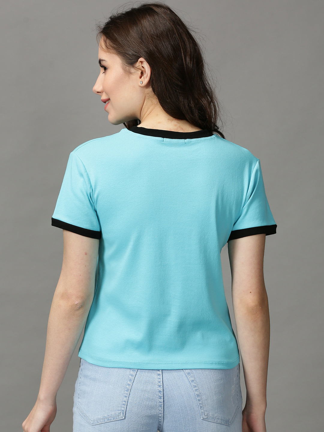 Women's Blue Solid Top