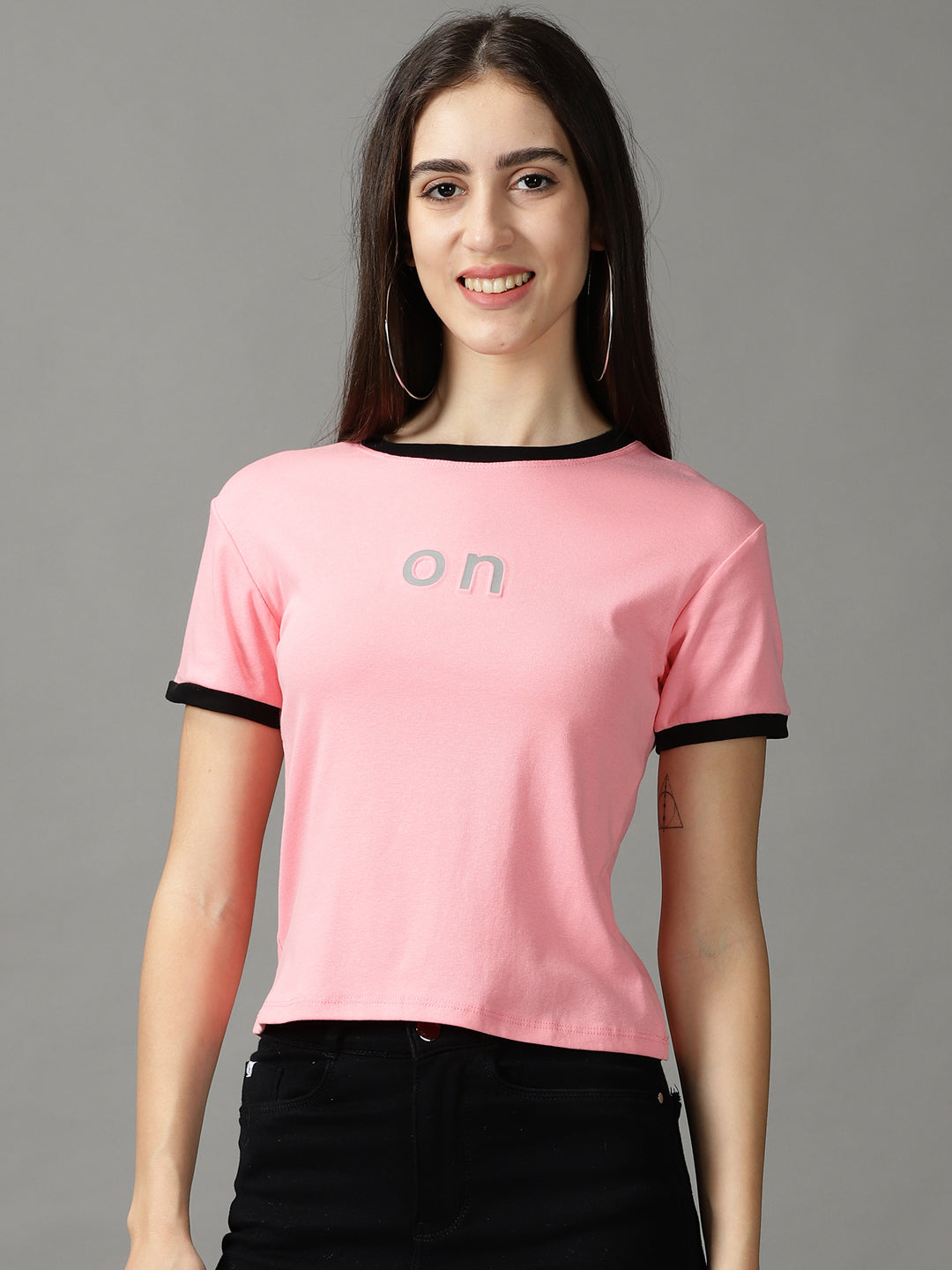 Women's Pink Solid Top