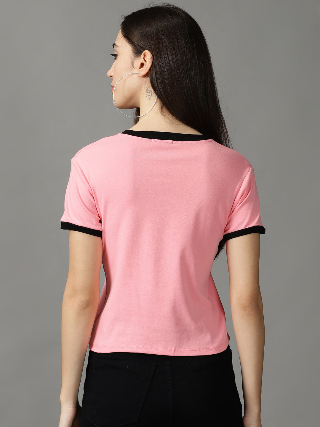 Women's Pink Solid Top