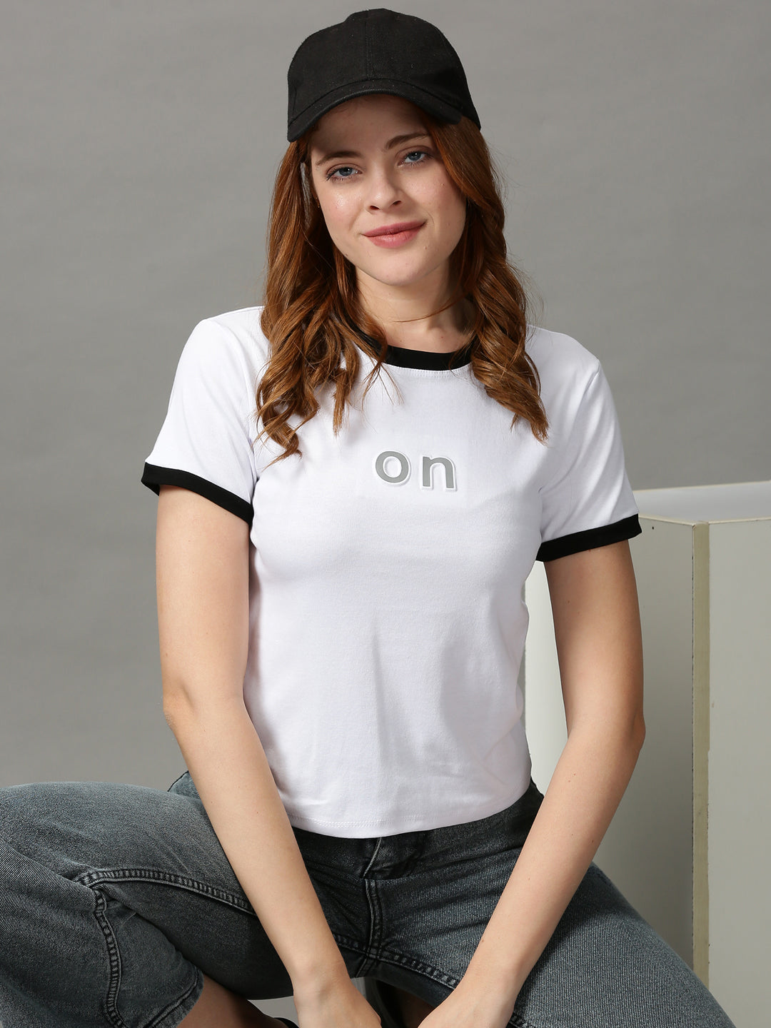 Women's White Solid Top