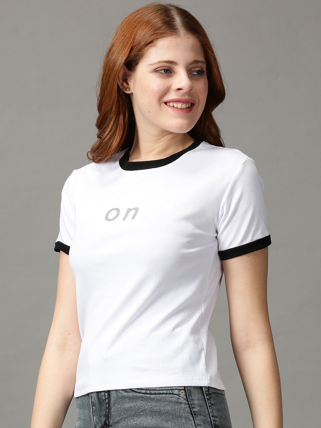 Women's White Solid Top