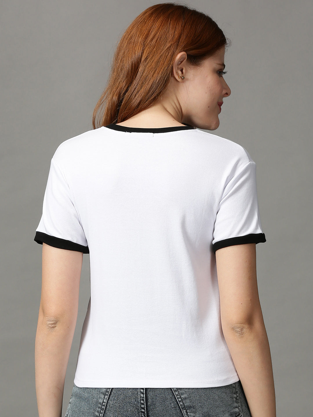 Women's White Solid Top