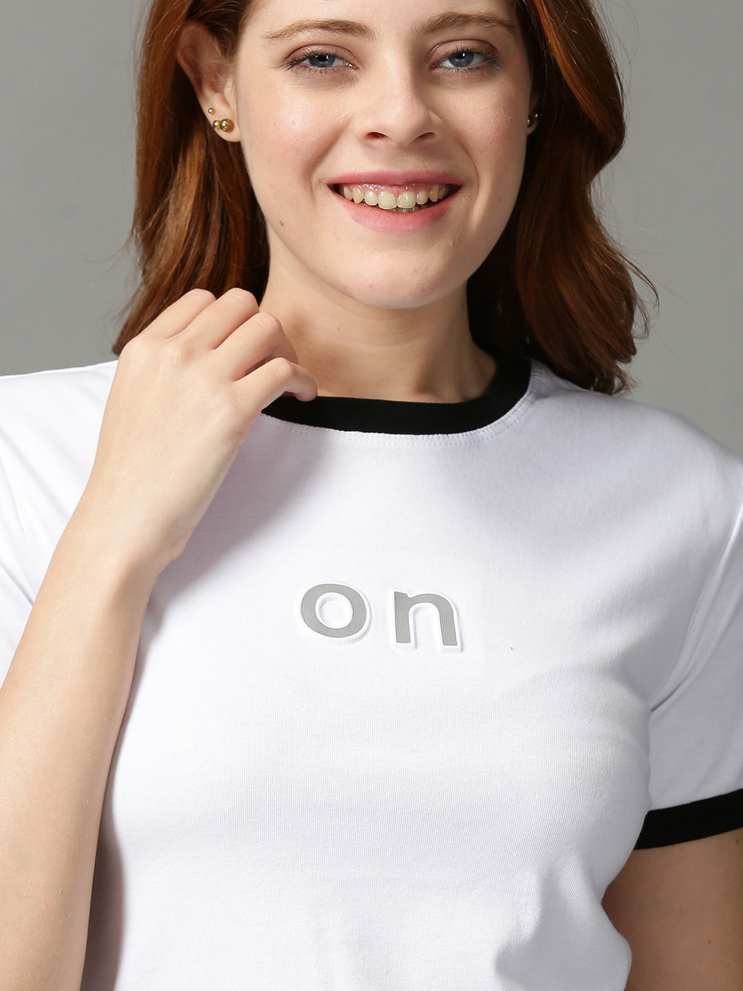 Women's White Solid Top