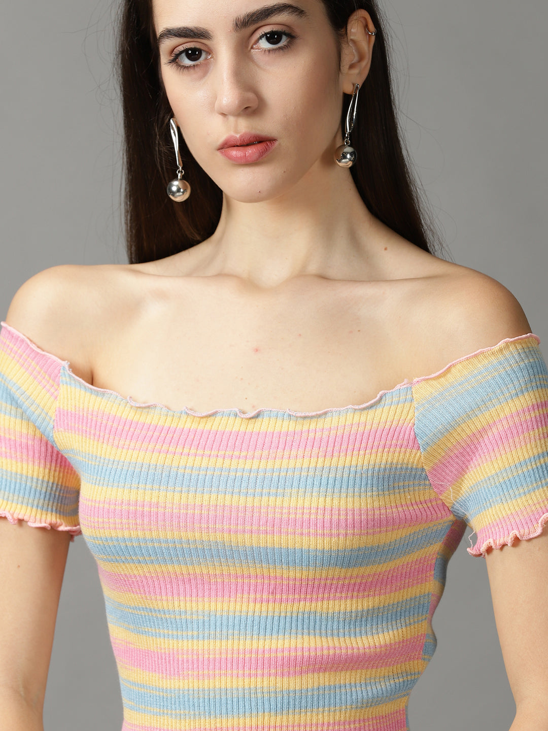 Women's Multi Solid Fitted Crop Top