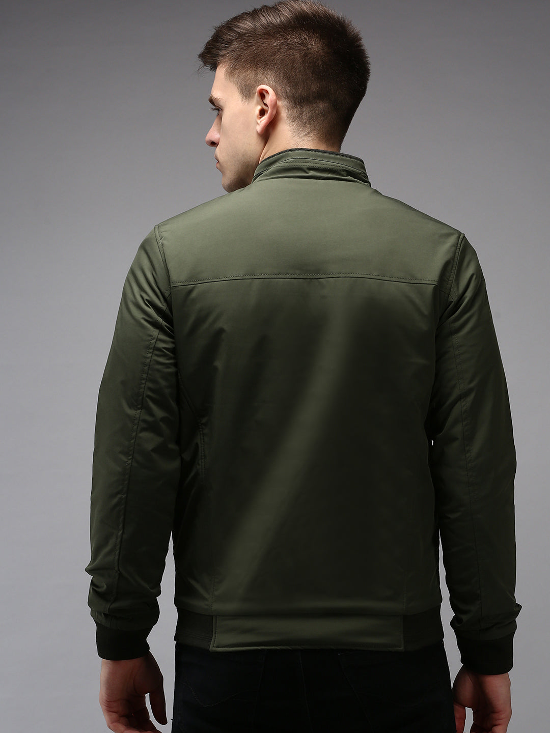 Men Green Solid Jacket