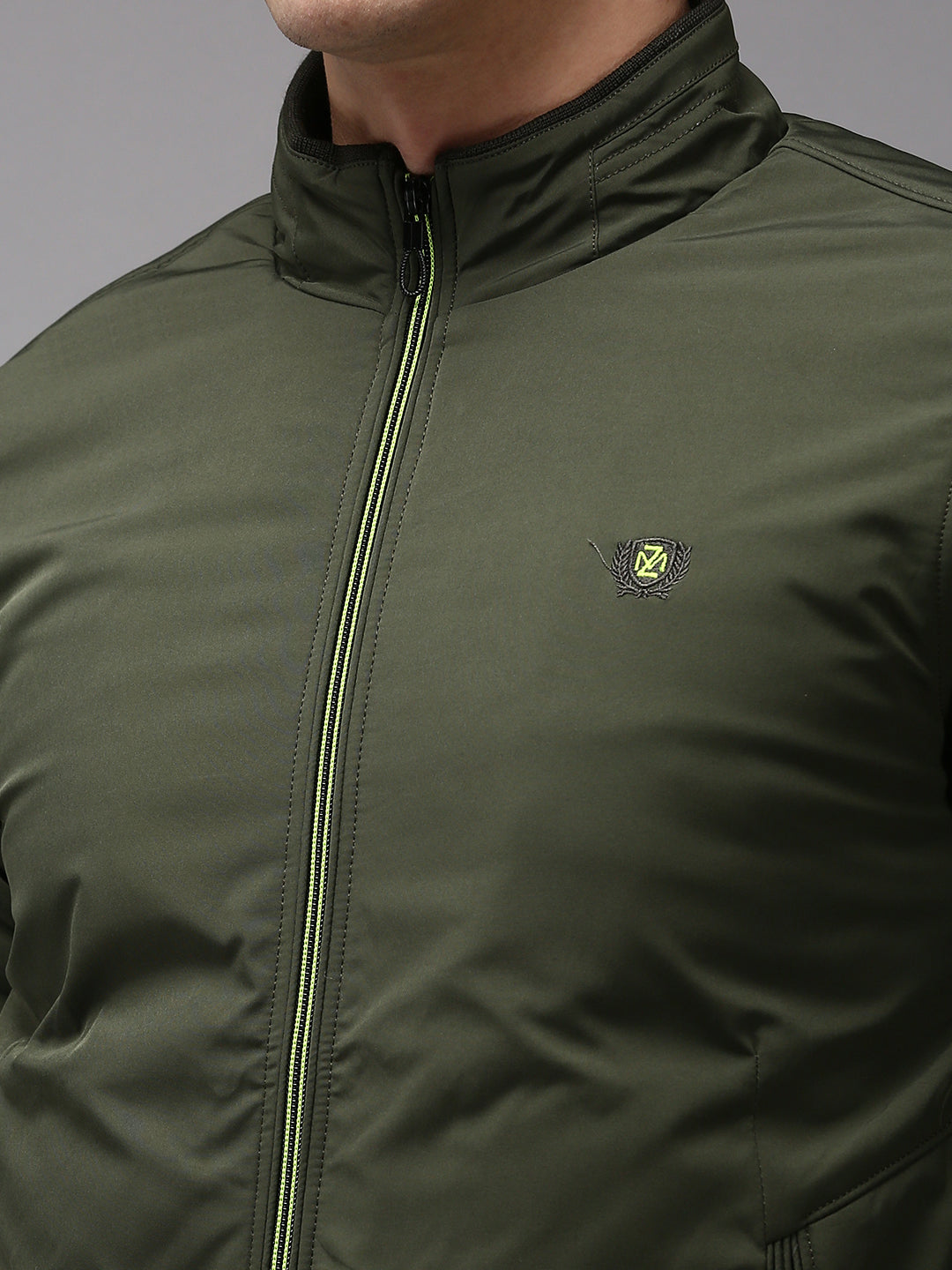 Men Green Solid Jacket