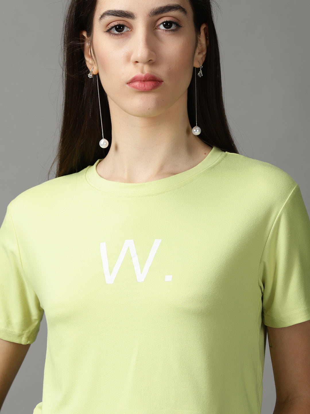 Women's Green Solid Crop Top