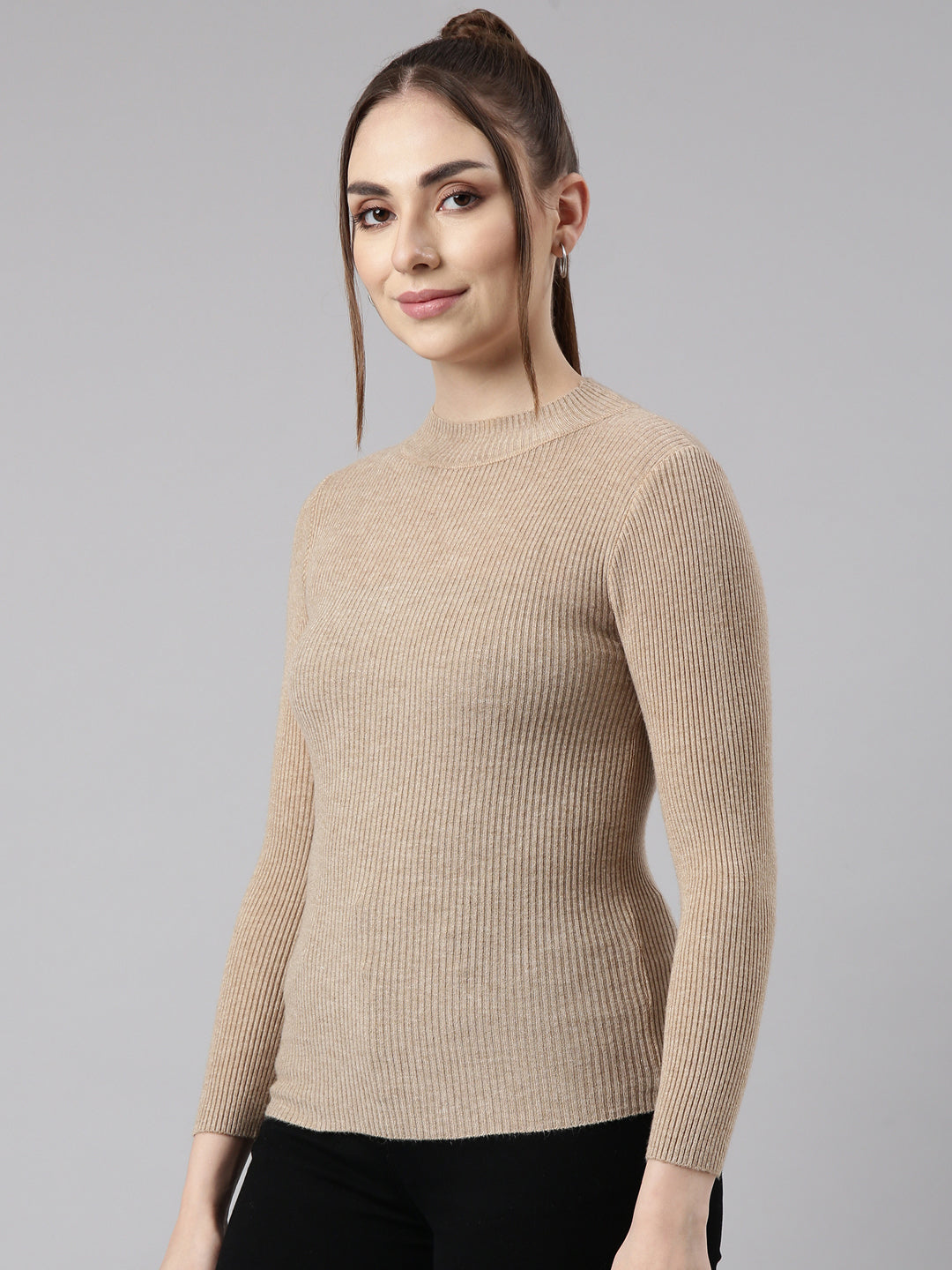 Women Beige Solid Top