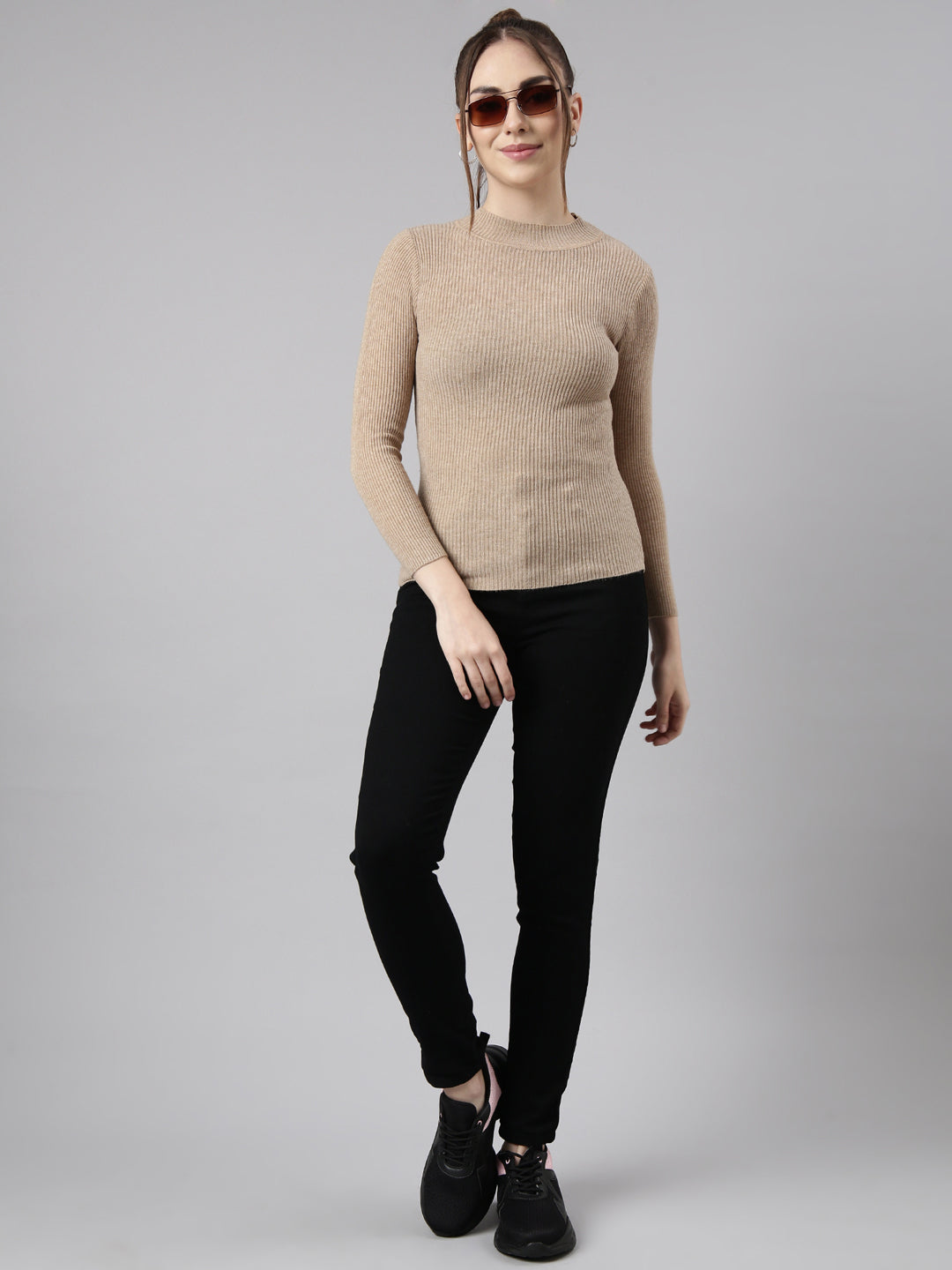 Women Beige Solid Top